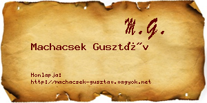 Machacsek Gusztáv névjegykártya